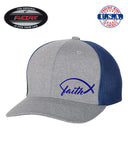 FAITH FISH CHRISTIAN GOD CROSS Trucker FlexFit HAT