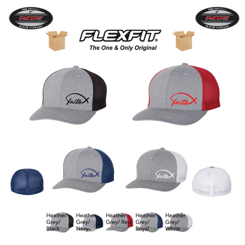 FAITH FISH CHRISTIAN GOD CROSS Trucker FlexFit HAT