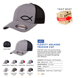 FISH CHRISTIAN GOD CROSS Trucker FlexFit HAT