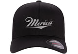 MERICA FUNNY AMERICAN 'MERICA PATRIOT ***CURVED BILL*** FLEXFIT HAT