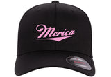 MERICA FUNNY AMERICAN 'MERICA PATRIOT ***CURVED BILL*** FLEXFIT HAT