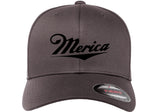 MERICA FUNNY AMERICAN 'MERICA PATRIOT ***CURVED BILL*** FLEXFIT HAT