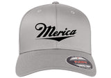 MERICA FUNNY AMERICAN 'MERICA PATRIOT ***CURVED BILL*** FLEXFIT HAT