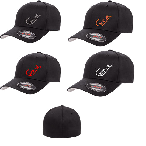Bite me Fishing Humor Fisherman Fish ***CURVED BILL*** FLEXFIT HAT