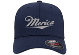 MERICA FUNNY AMERICAN 'MERICA PATRIOT ***CURVED BILL*** FLEXFIT HAT