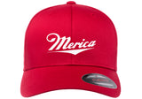 MERICA FUNNY AMERICAN 'MERICA PATRIOT ***CURVED BILL*** FLEXFIT HAT
