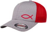 FISH CHRISTIAN GOD CROSS Trucker FlexFit HAT