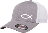 FISH CHRISTIAN GOD CROSS Trucker FlexFit HAT