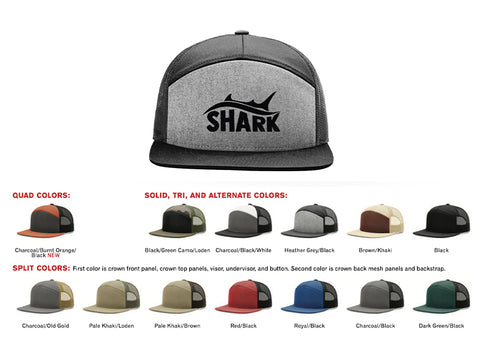 SHARK FISHING OCEAN SNAPBACK***FLAT BILL*** RICHARDSON HAT