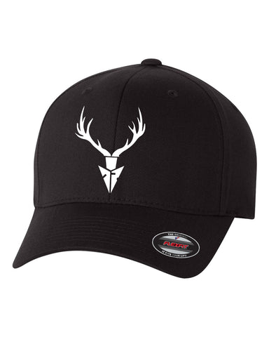DEER SKULL HORNES BUCK HUNTER HUNTING ***CURVED BILL*** FLEXFIT HAT