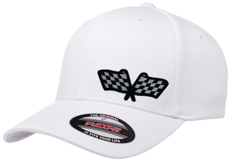 RACING CHECKERED FLAG PATCH FlexFit HAT – The Shirt and The Hat